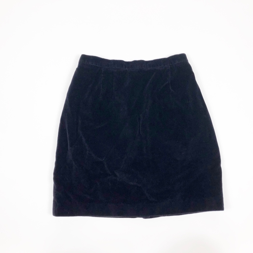 🎁3X$25🎁 Vintage Moss Dark Navy Blue Suede Skirt - Picture 2 of 4